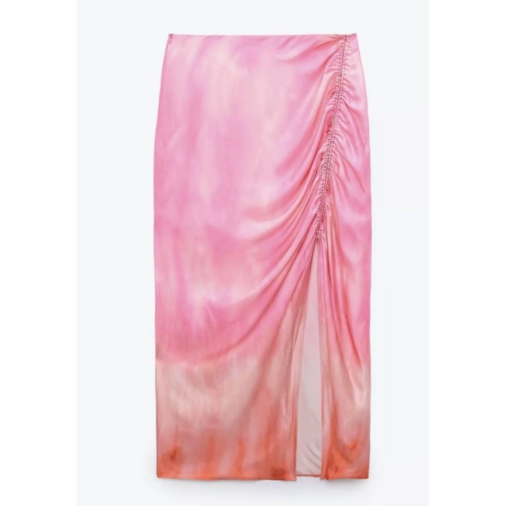 Zara Draped Tie-Dye Midi Skirt
